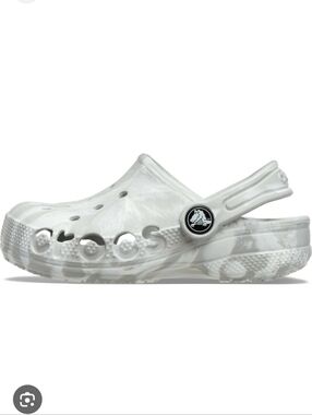 Crocs Kids Baya Clog in White Marble